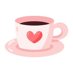 Isolated coffee cup with a heart - Vector