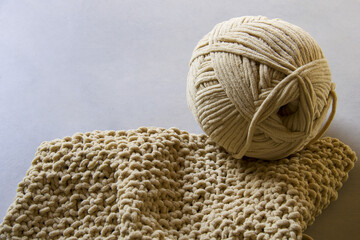 big ball of yarn to carry out knitted item