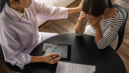 Psychiatrist or professional psychologist consulting on diagnostic examination disease or mental...