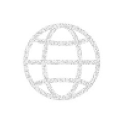 The web symbol filled with black dots. Pointillism style. Vector illustration on white background