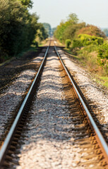 Fototapeta na wymiar Single Railway track at Winchelsea, East Sussex