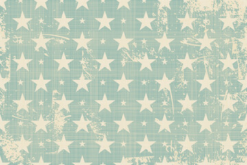 Abstract seamless pattern from stars with an effect of attrition in retro colors. Vector shabby vintage carpet. Background for ceramic tile, wallpaper, linoleum, textile, rug, web page - 421309544