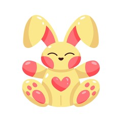 Bunny with love heart. Valentines day - Vector