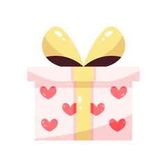 Isolated valentines gift box. Valentines day - Vector illustration