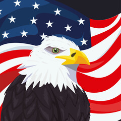 Fototapeta premium eagle with flag
