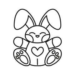 Bunny with love heart. Valentines day - Vector