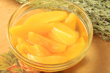 Canned yellow peach background