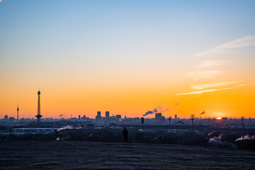 sunset over the city of berlin