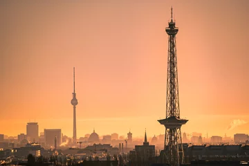 Papier Peint photo Lavable Berlin ville de berlin au lever du soleil