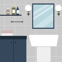 Bathroom. Modern interior. Vector illustration