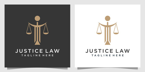 Justice law logo design with creative concept. logo design inspiration