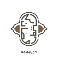 Obraz premium Arabic typography ramadan kareem design vector
