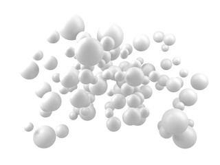 Abstract white many spheres design background