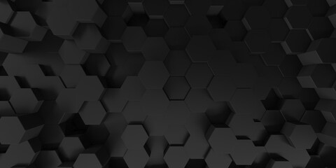 Futuristic technology concept. Hexagon shapes surface