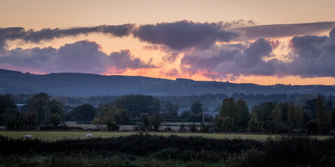 Sunset Over Kilcoole Countryside, County Wicklow