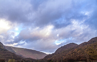 dramatic autumn  landscape image taken in Lake District , Cumbria