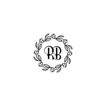 recommend clip art: RB initial letters Wedding monogram logos, hand drawn modern minimalistic and frame floral templates