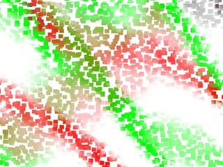 Green pink squares design shapes background made of colorful splashes
