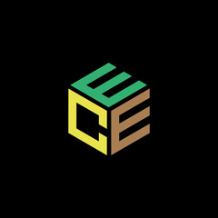 Hexagon logo with letter ECE