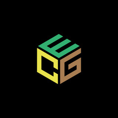 Hexagon logo with letter ECG