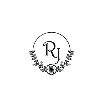 recommend clip art: RJ initial letters Wedding monogram logos, hand drawn modern minimalistic and frame floral templates