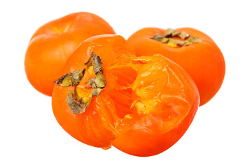 fresh perssimon on white background.