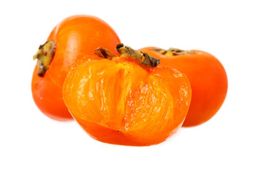 fresh perssimon on white background.