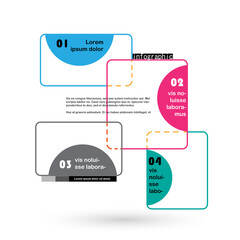 Modern abstract geometric background with various rounded linear shapes. Vector illustration of dynamic composition.