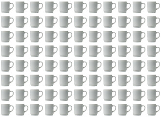 Fototapeta premium repeating pattern of many white cups