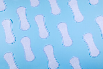 hygienic woman pad over blue background