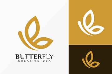 Letter B Butterfly line art Logo Vector Design. Abstract emblem, designs concept, logos, logotype element for template.