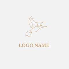bird,Line art, bird, geometric logo icon vector