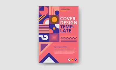 Cover design template, geometric flyer template