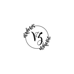 VZ initial letters Wedding monogram logos, hand drawn modern minimalistic and frame floral templates