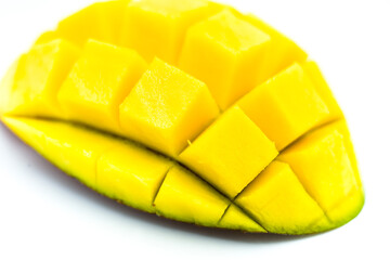 Mango fruit isolated on a white background. 