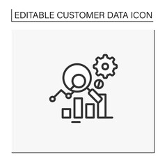 Measurement analytics line icon. Combines measurement science and validity theory, using digital big data and analytical techniques. Customer data concept.Isolated vector illustration.Editable stroke