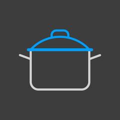Saucepan vector icon. Cooking pot or pan sign
