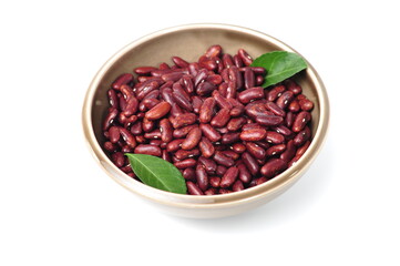 Red beans （kidney bean） isolated on white background.