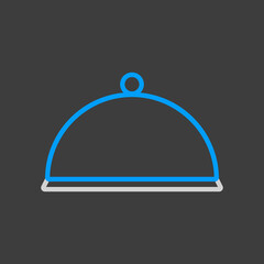 Cloche, food tray vector icon. Kitchen appliance