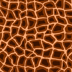 Giraffe skin. Vector seamless pattern with animal print.