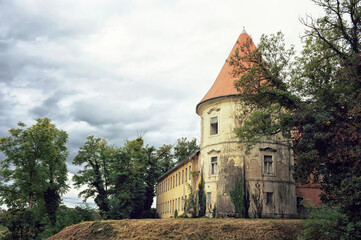 Fototapeta na wymiar Old ruined Kerestinec castle, Sveta Nedelja, Croatia