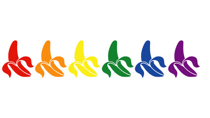 Obraz premium Bananas LGBT flag colors
