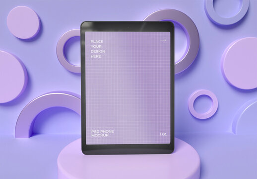 Isolated Flat Tablet Mockup