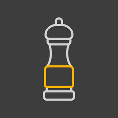Pepper mill spice grinder vector flat icon