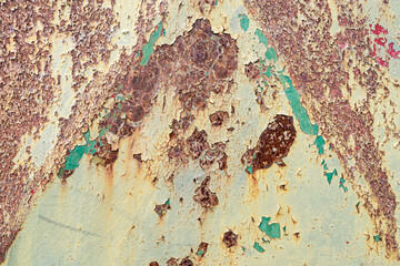 Very old and dirty yellow paint metal texture