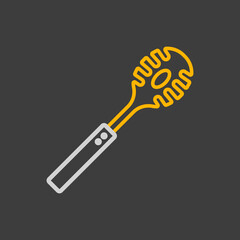 Kitchenware spaghetti spoon vector icon. Kitchen appliances