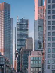 Skyline von Frankfurt am Main im Bankenviertel, 