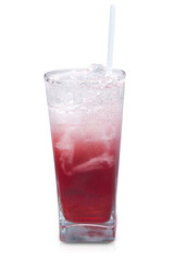 Red drink on white background