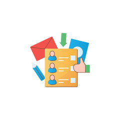 Ballot flat icon. Empty voting form or checklist. Choice, vote concept. Democracy. Parliamentary or presidential elections. 3d vector illustration