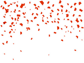 Vector stock illustration. Falling red confetti isolated on a white background for card or poster